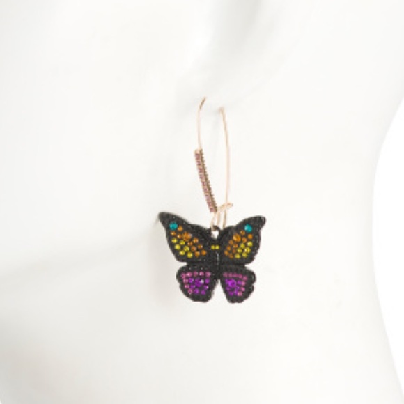 New Betsey Johnson Butterfly Dangle Earrings - Picture 4 of 10